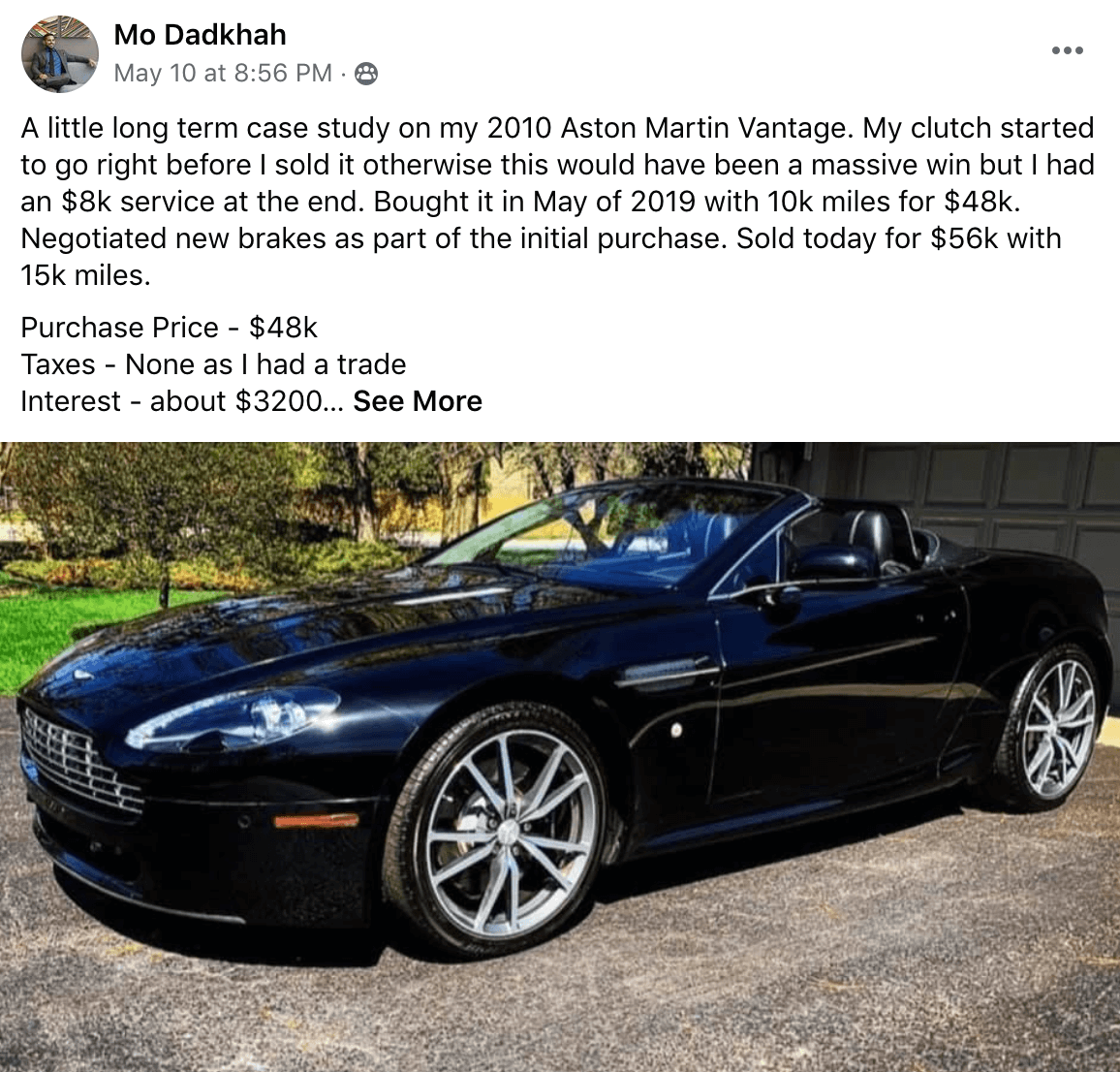 Mo Dadkhah - Ason martin vantage CS
