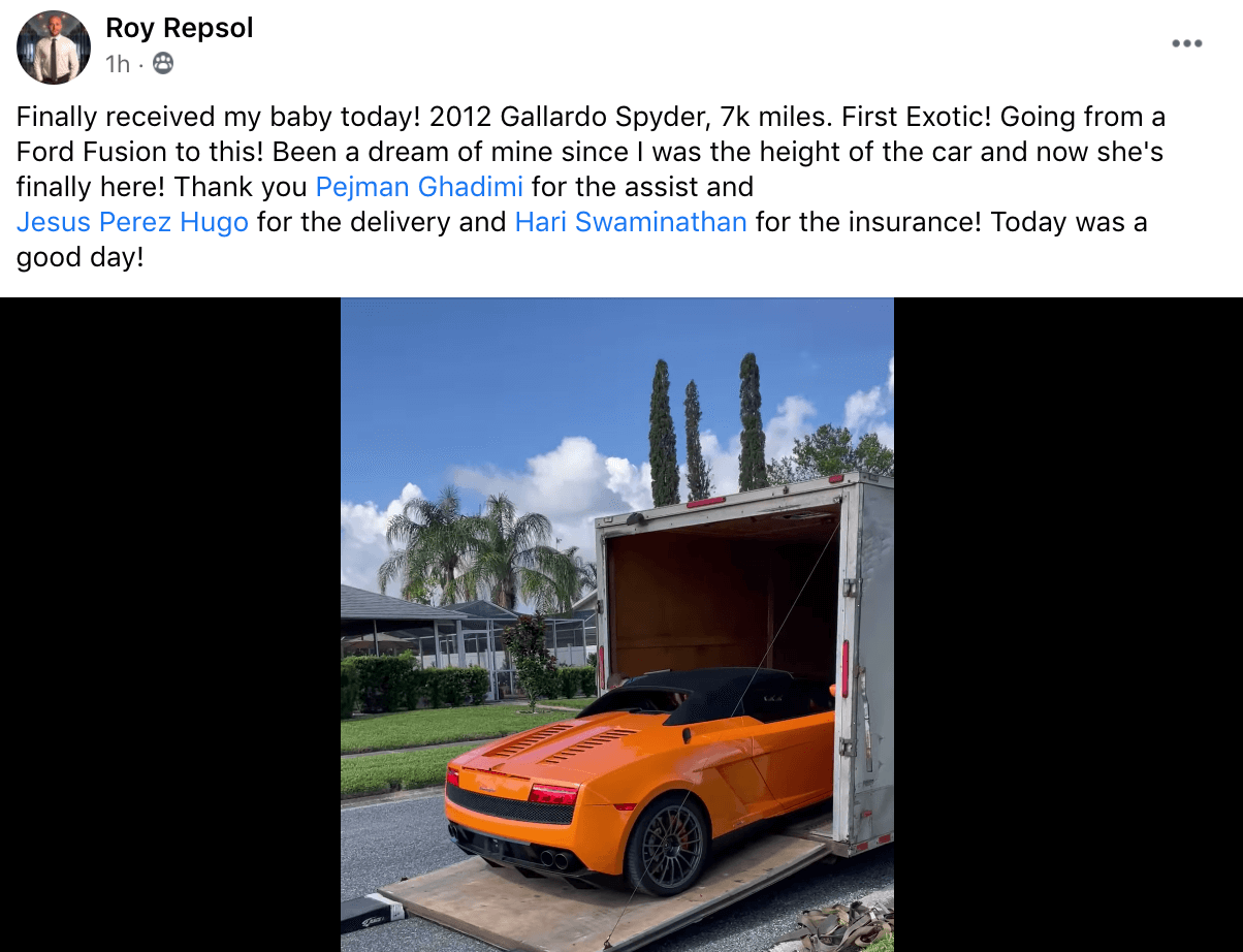 Roy Repsol - Lambo Gallardo spyder