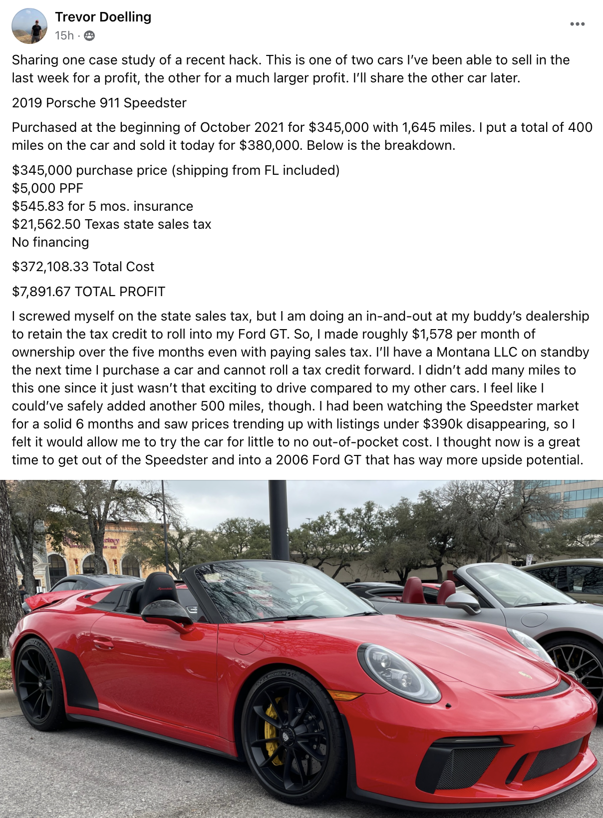 Trevor - Porsche 911 Speedster CS