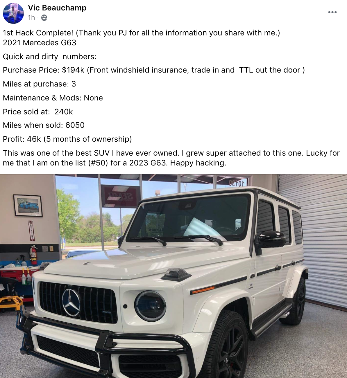 Vic - Mercedes G63 CS